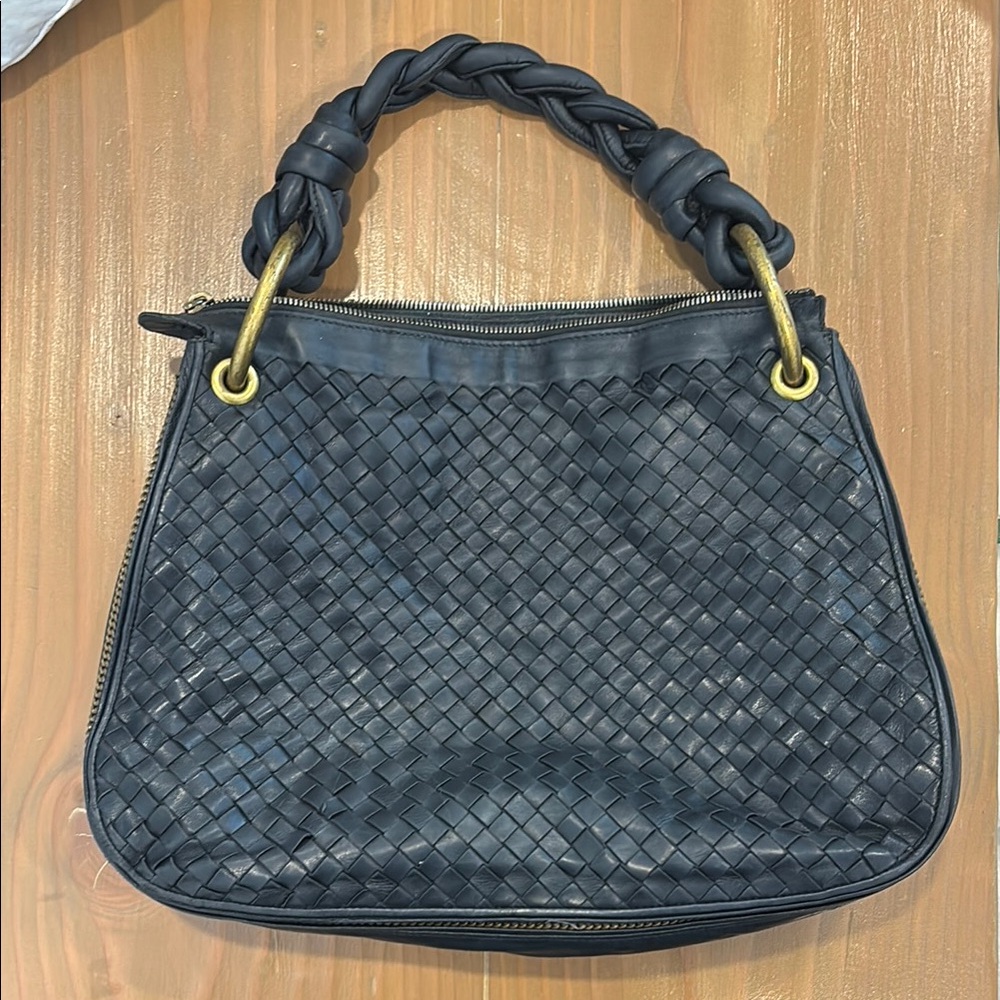 Bottega Veneta Intrecciato Black Woven Leather Handbag